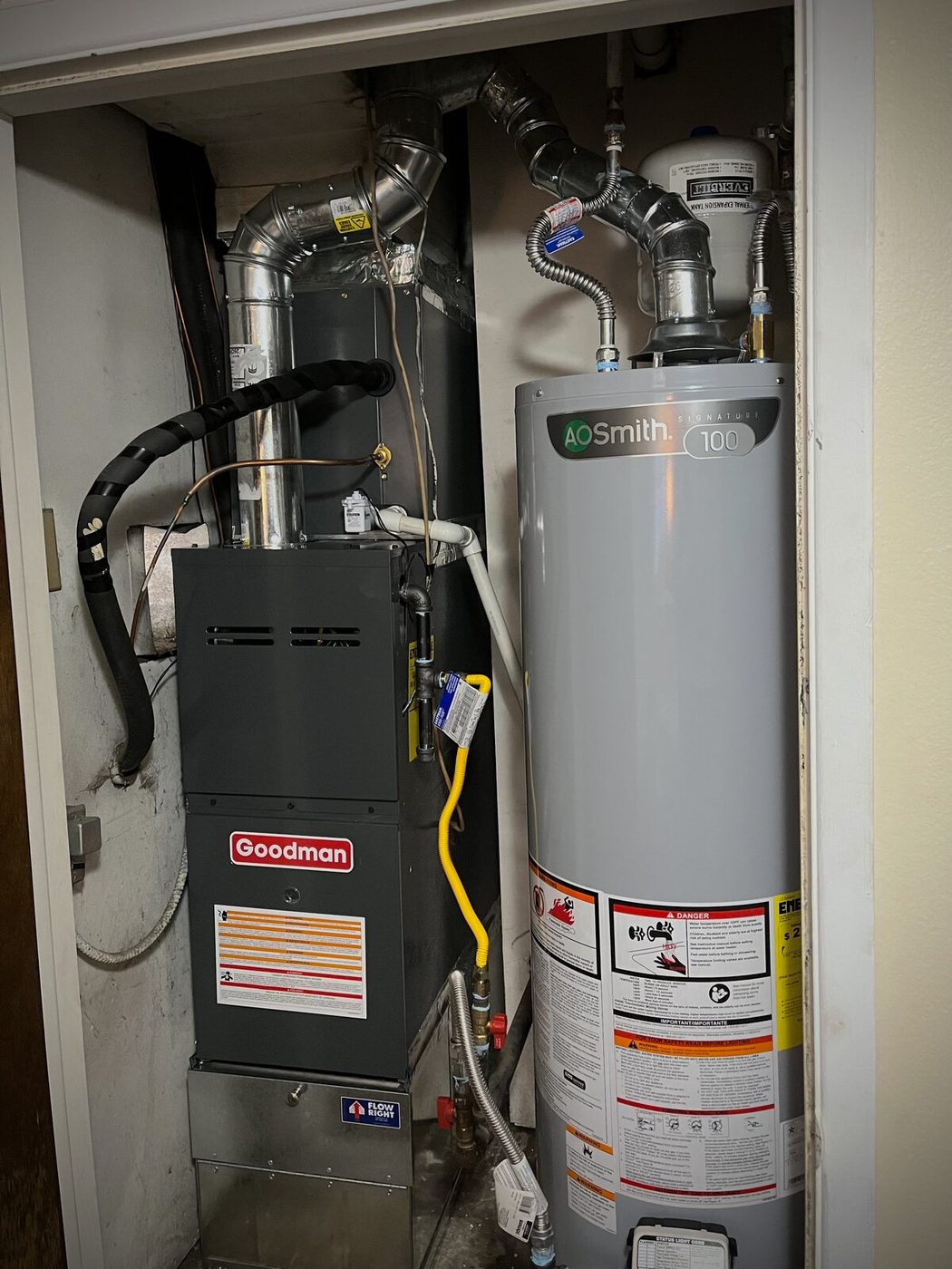Residential furnace and water heater installation