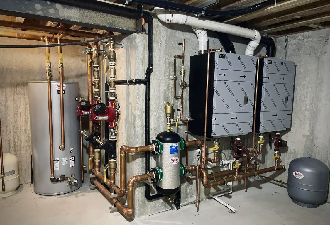 Boiler system installation with copper piping